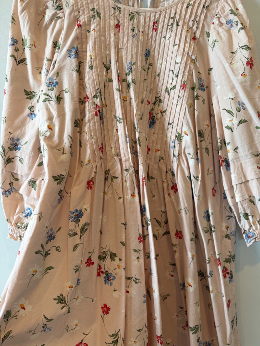 Madewell pintuck puff-sleeve mini dress - Picture 3 of 3